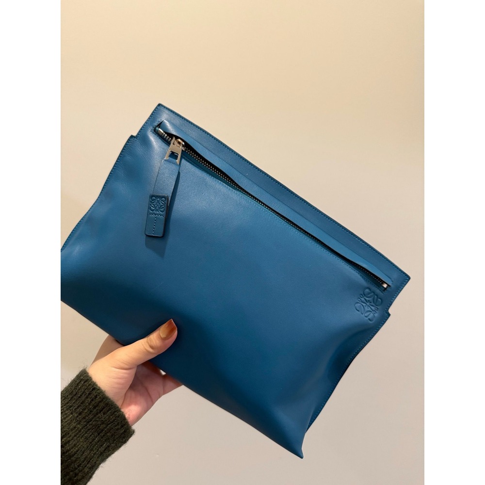 Loewe T Pouch leather clutch